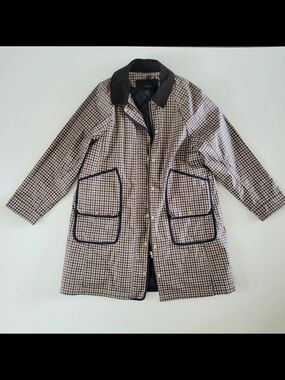 J. Crew Brown Plaid Barn Chore Coat Style Rain Coat 3 in 1 M